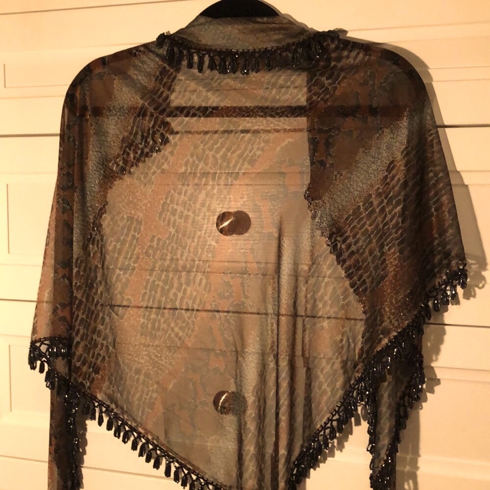 Sheer Beaded Scarf - Picture 2 of 5
